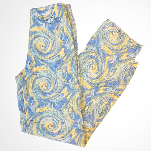 House of Sunny Swirl Print Bootcut Sweater Pants US 4 groovy psychedelic - Picture 1 of 9